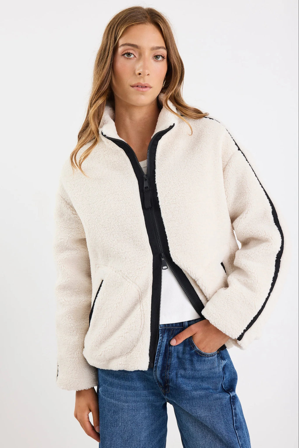 Chalet Taupe Sherpa Collard Jacket