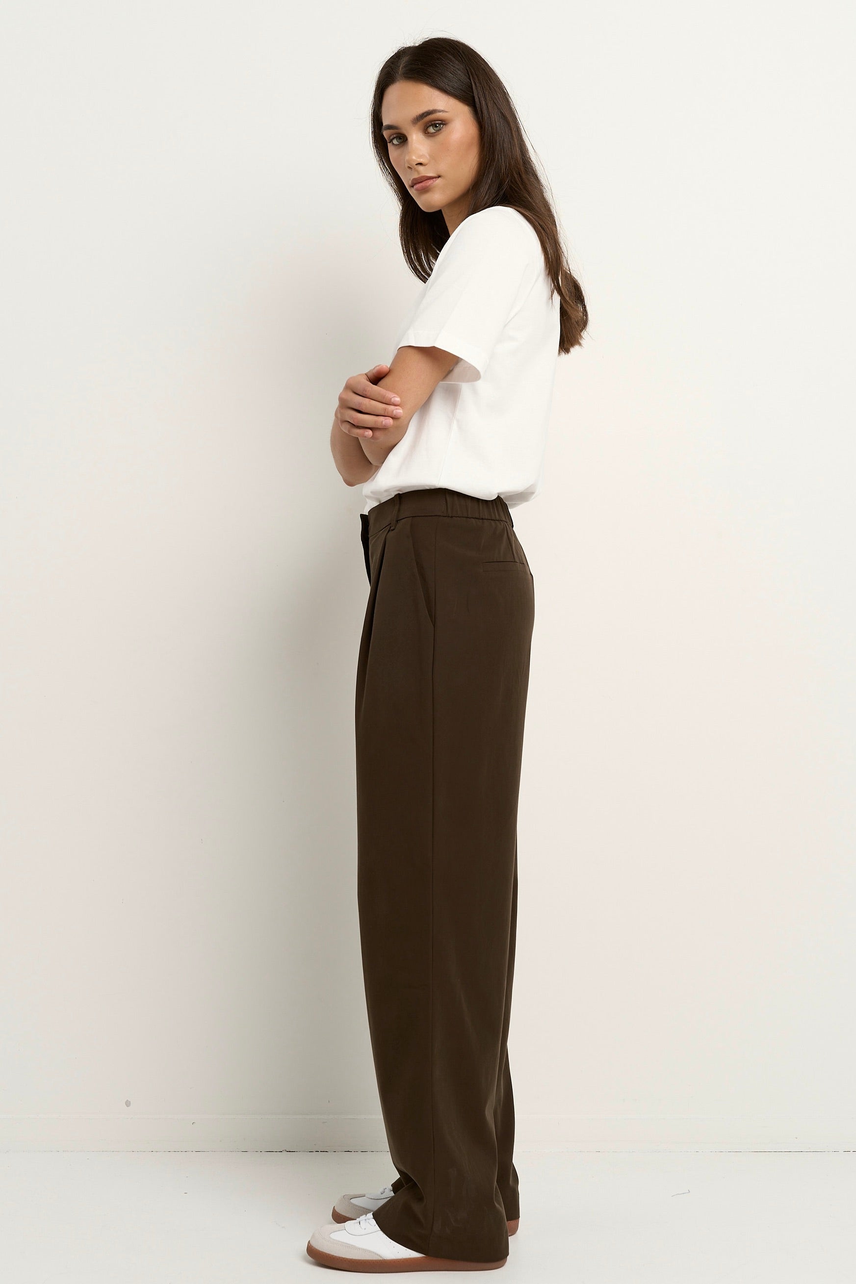 Confidential Chocolate Soft Touch Longer Length Elastic Back Pants