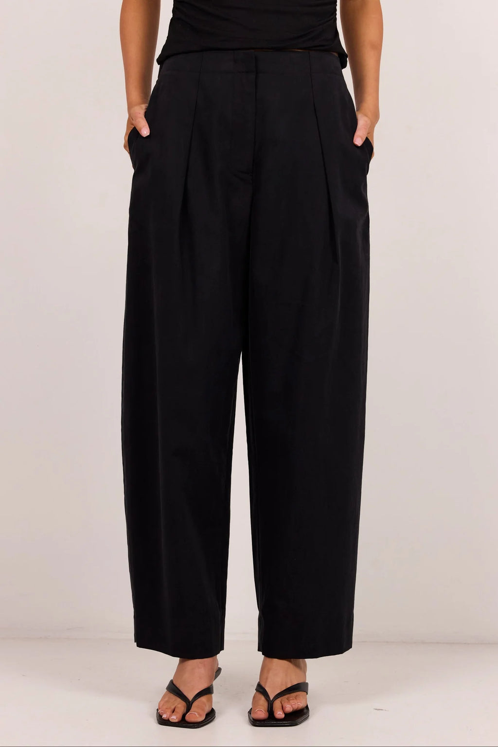 Manifesto Front Pleat Barrel Leg Pants - Stories be Told