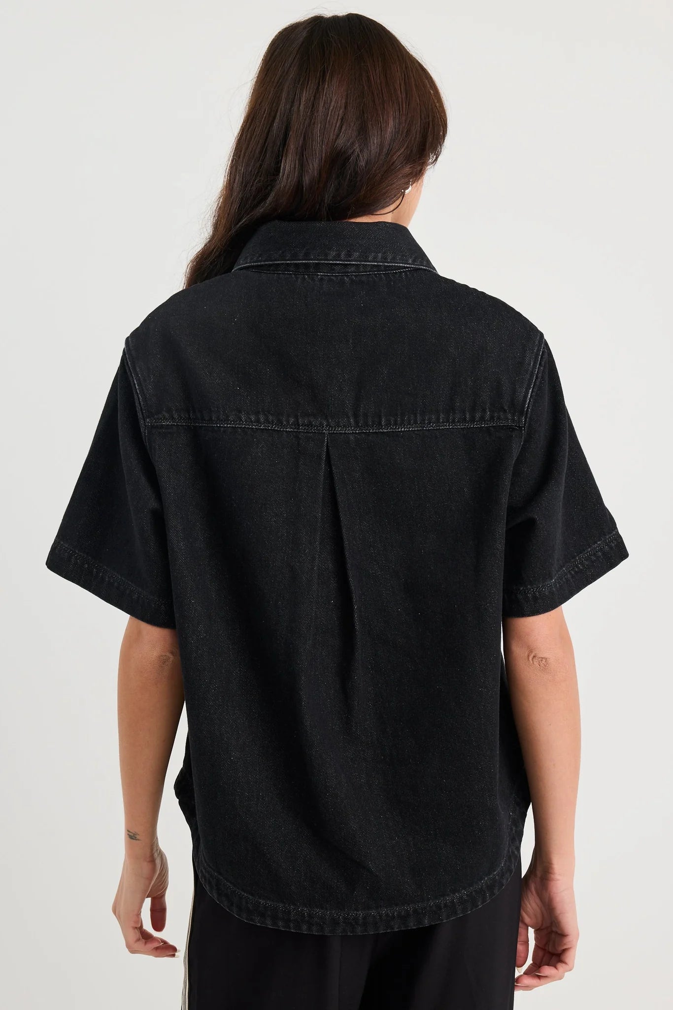 Crucial Black Denim Short Sleeve Shacket