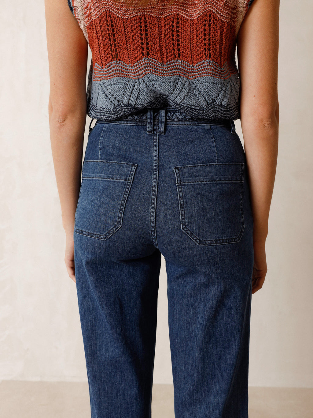 Plaited Belt Jeans