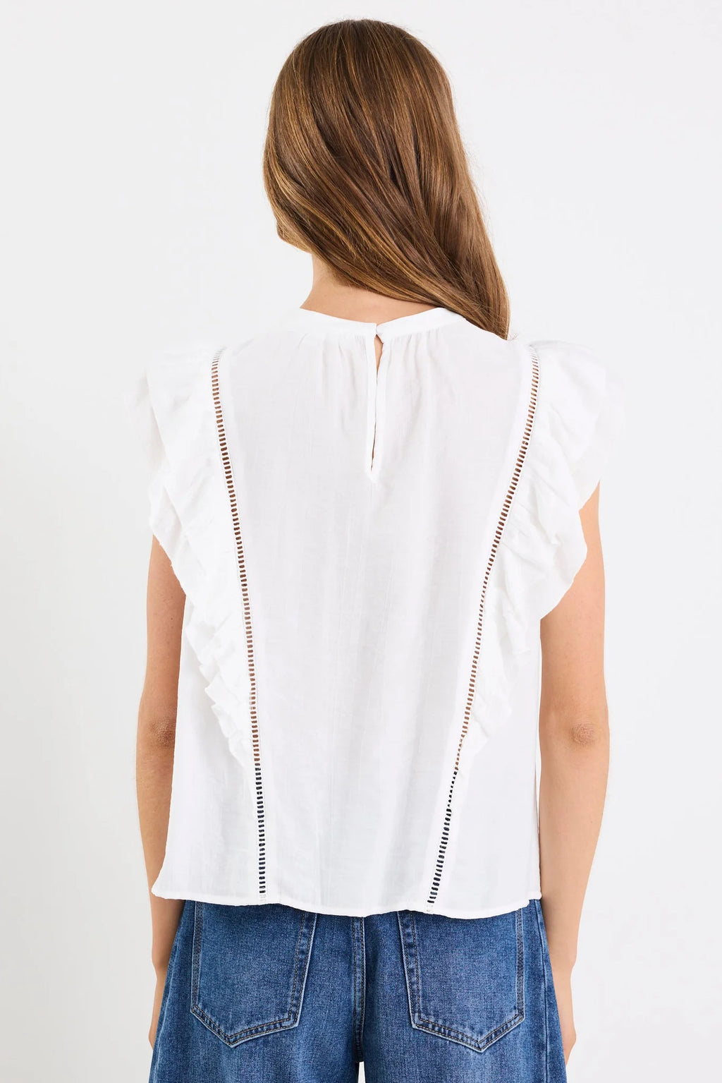 Exotic Sheer Frill Sleeve Top  Ivy+Jack