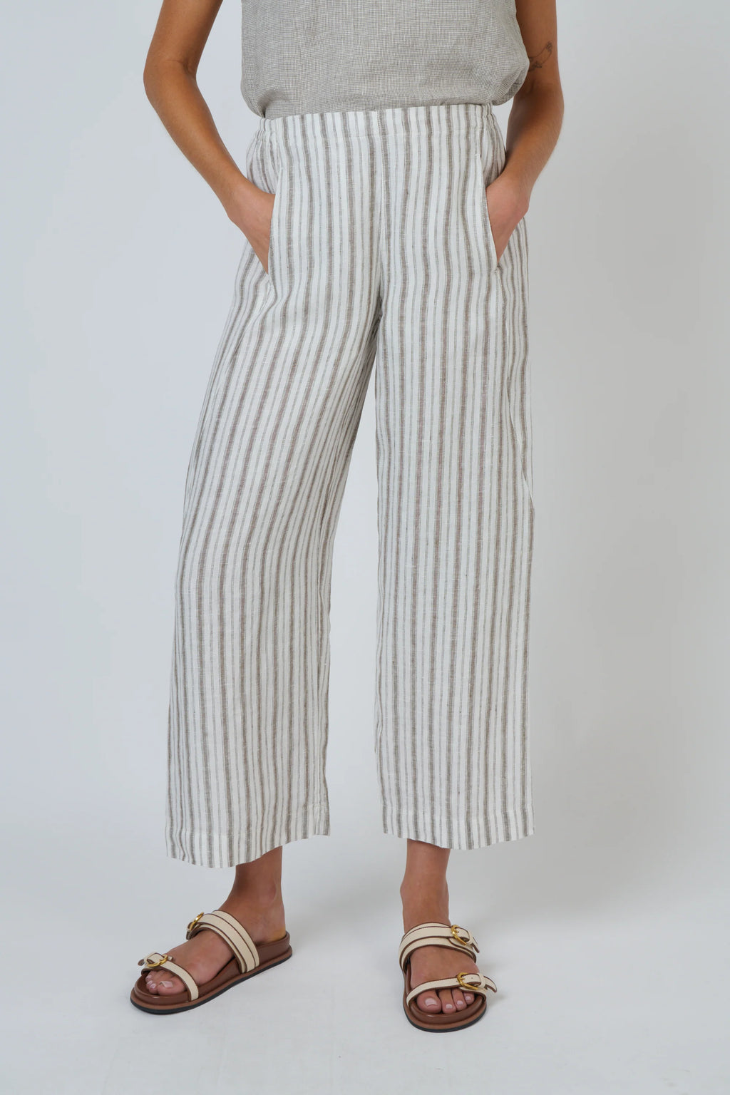 Travertine Linen Pants - Naturals by O&J