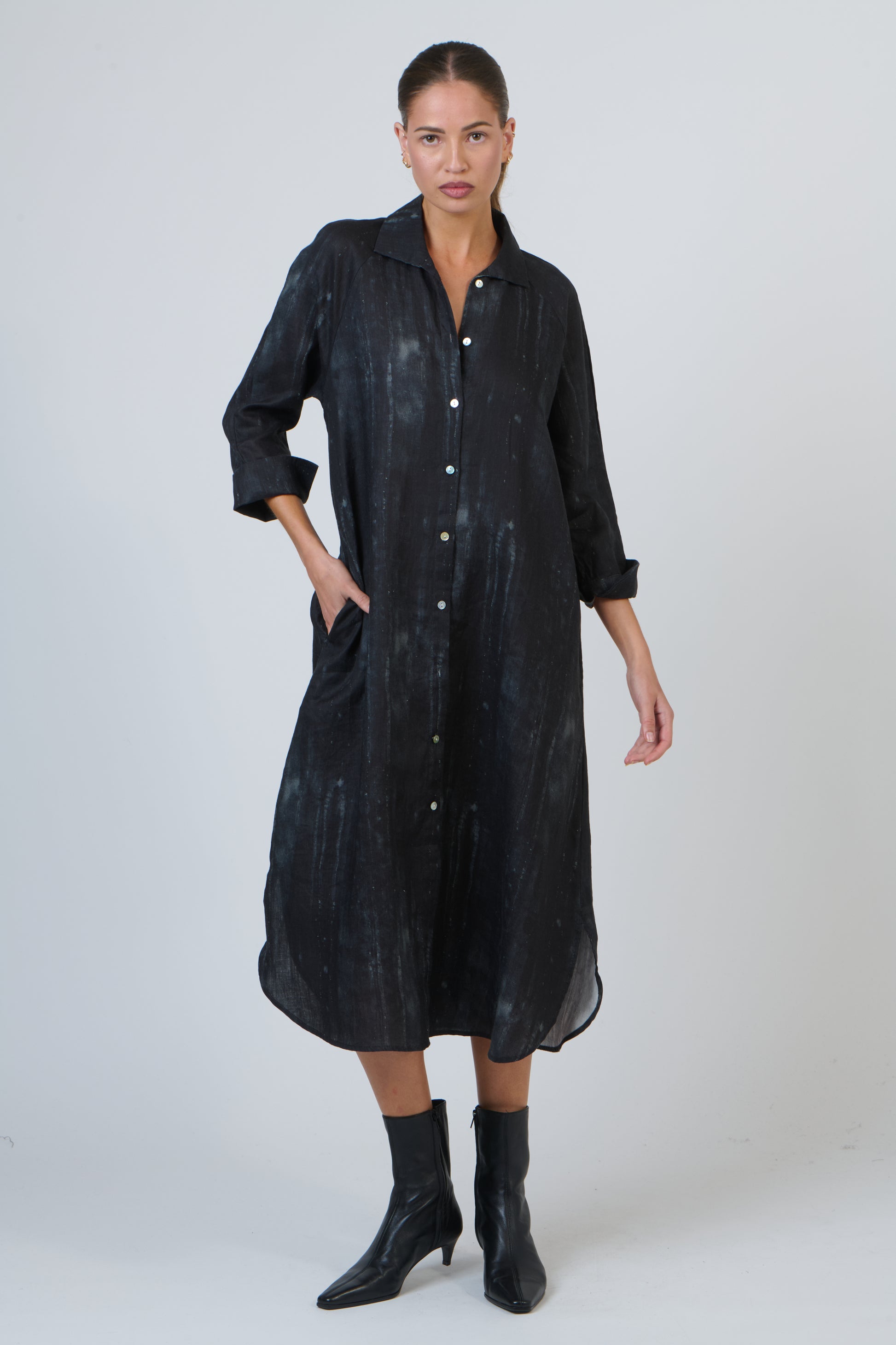 GA417  Linen Dress Naturals