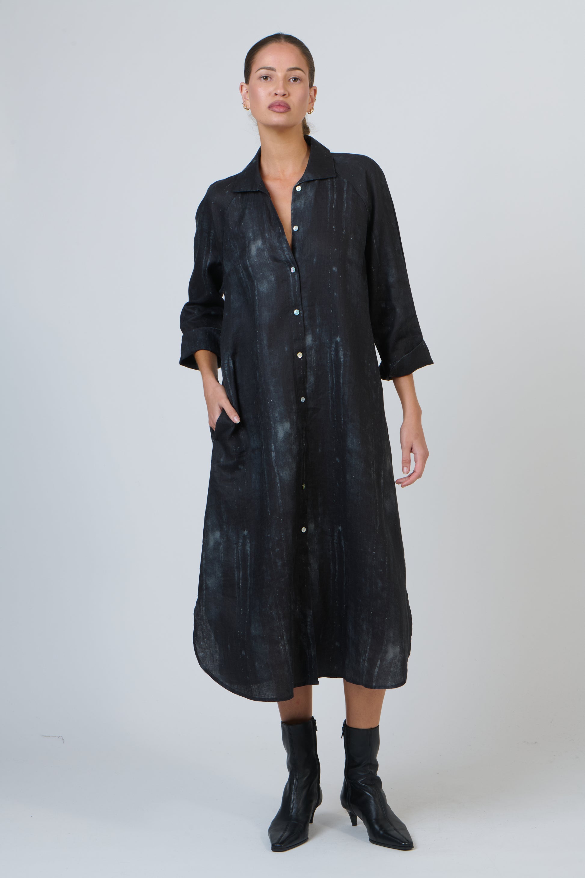 GA417  Linen Dress Naturals