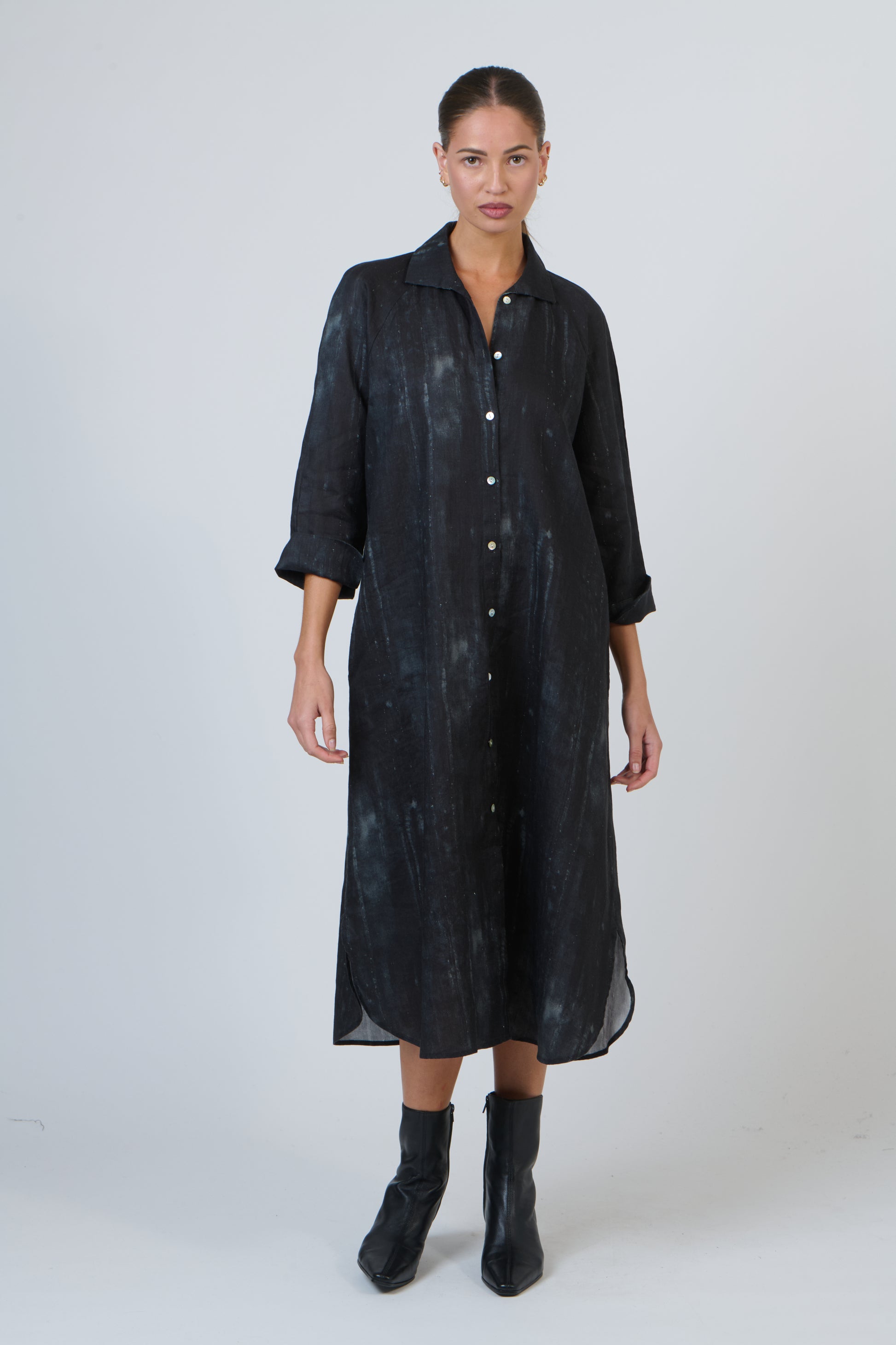 GA417  Linen Dress Naturals