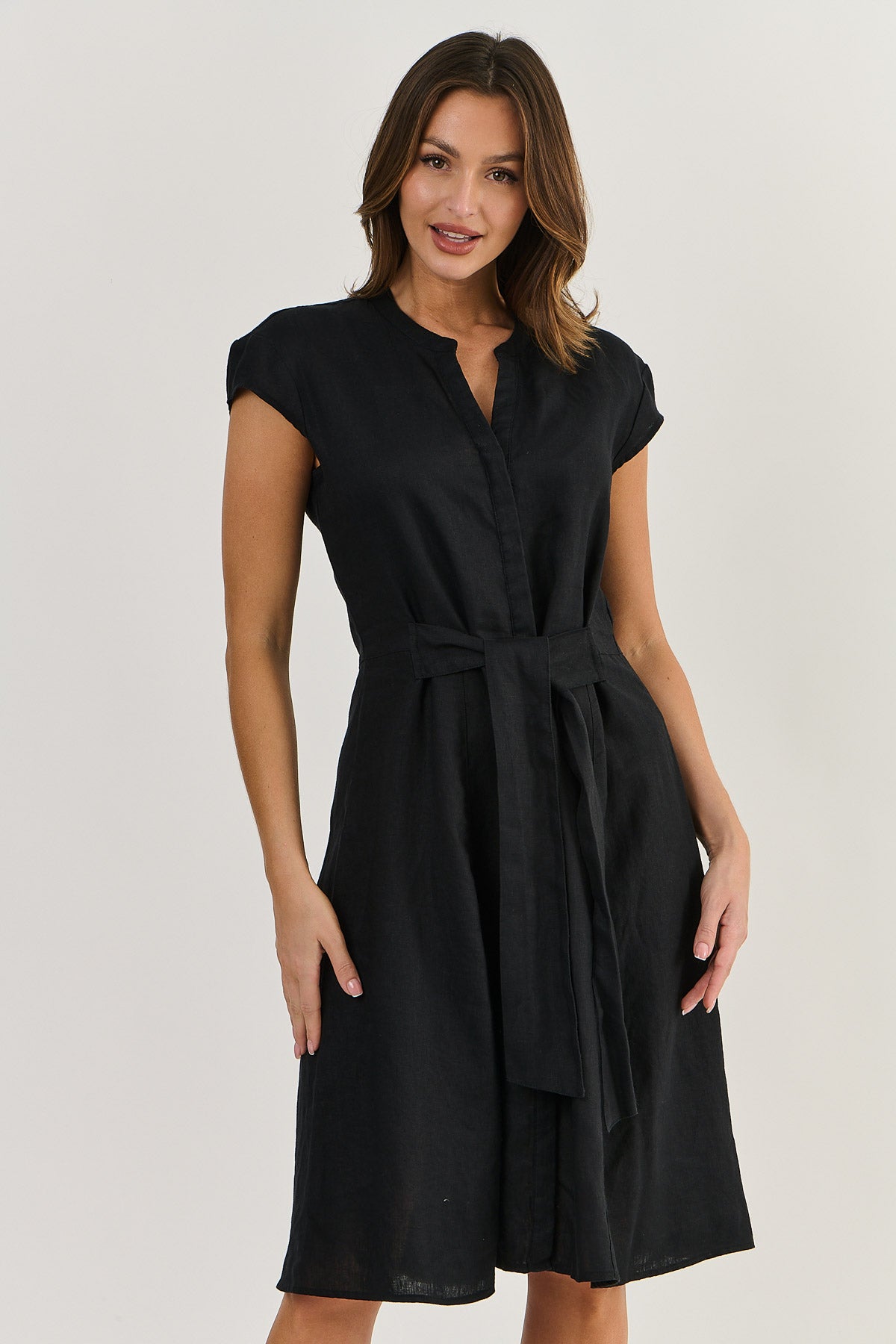 Cap Sleeve Dress in Black