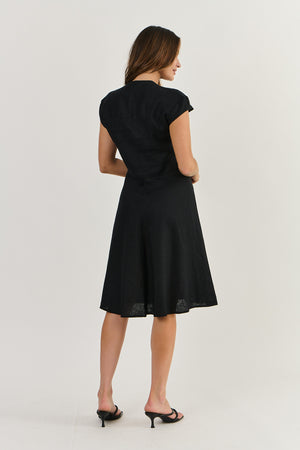 Cap Sleeve Dress in Black