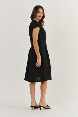 Cap Sleeve Dress in Black