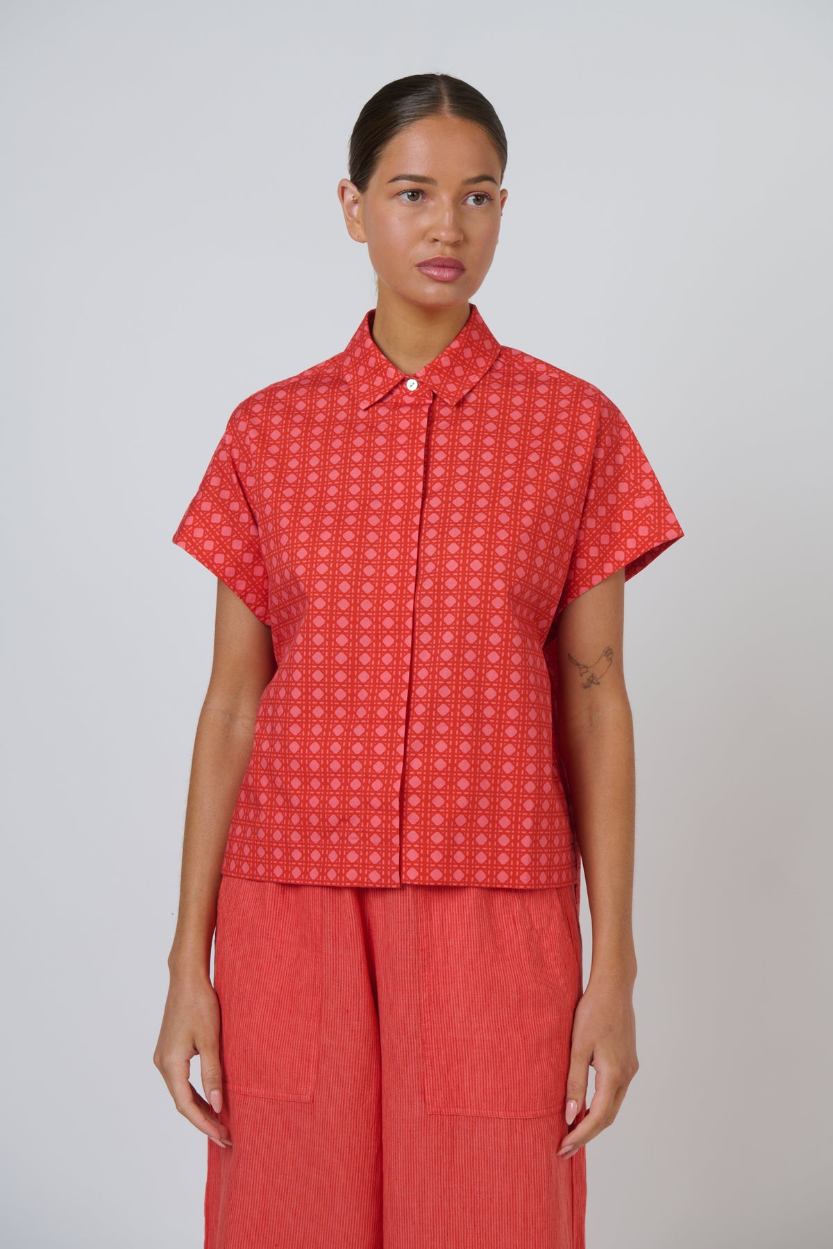 GA533 Poplin Top Cannage - Naturals