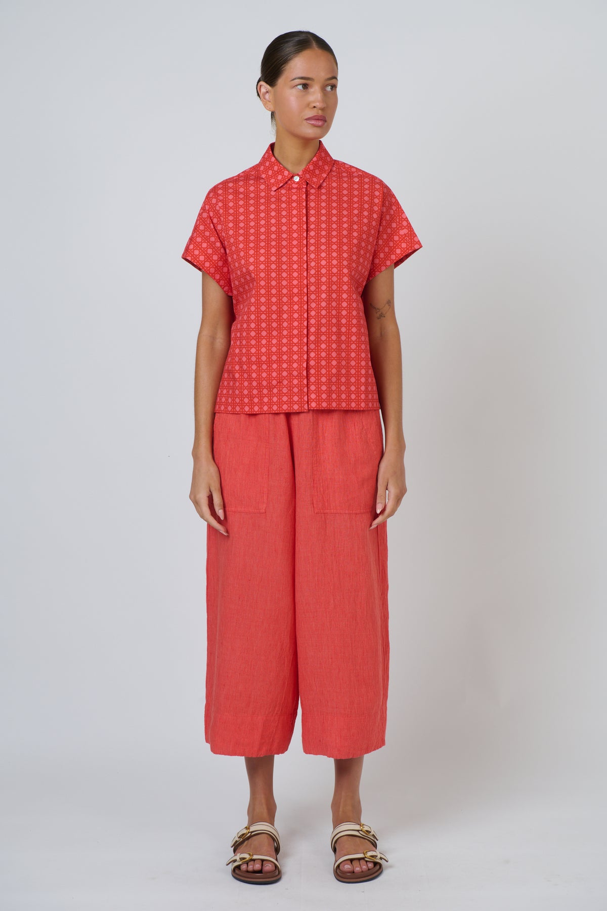 GA533 Poplin Top Cannage - Naturals