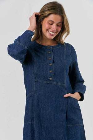 Denim Button Dress