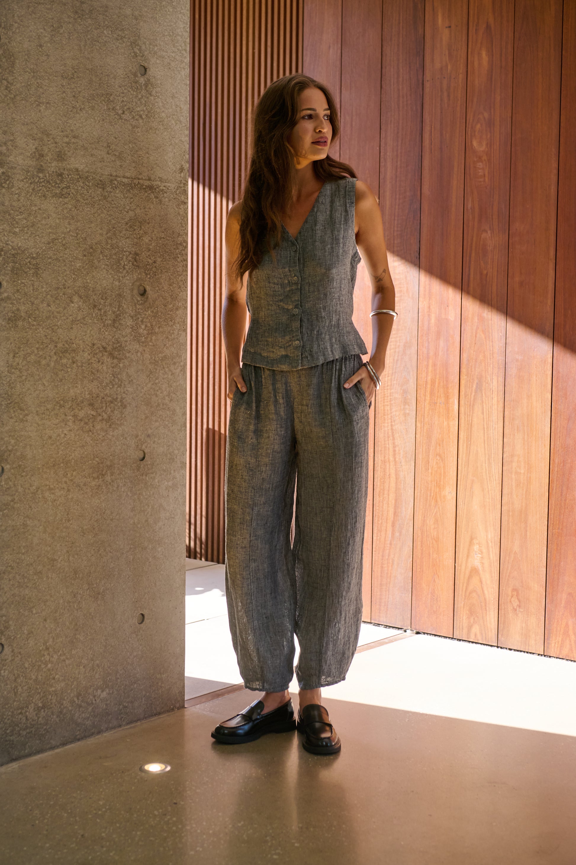 GA580  Linen Vest Naturals