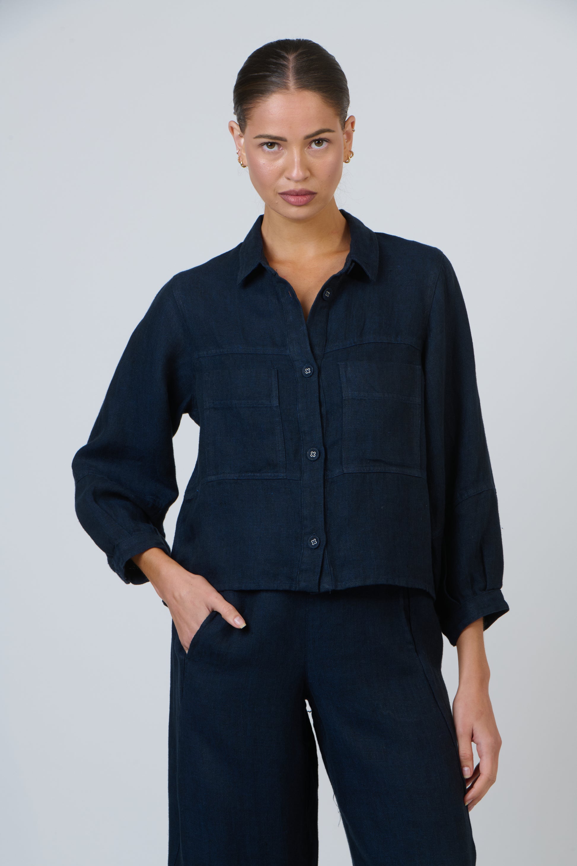 GA598  Linen Shirt Jacket Naturals