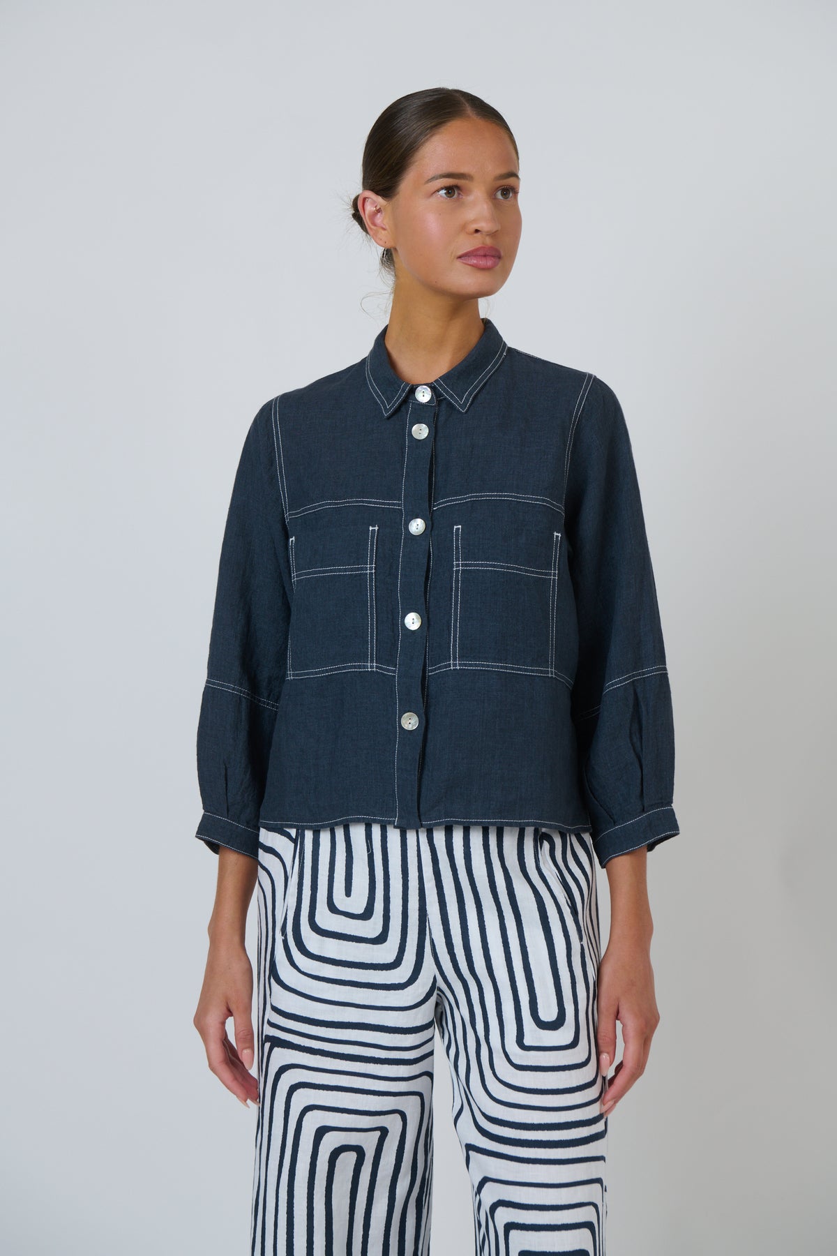 GA598 Linen Jacket - Naturals