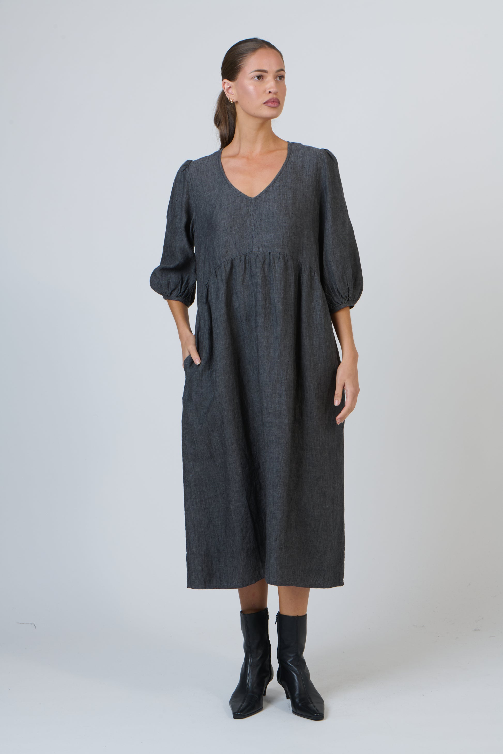 GA614  Linen Dress Naturals
