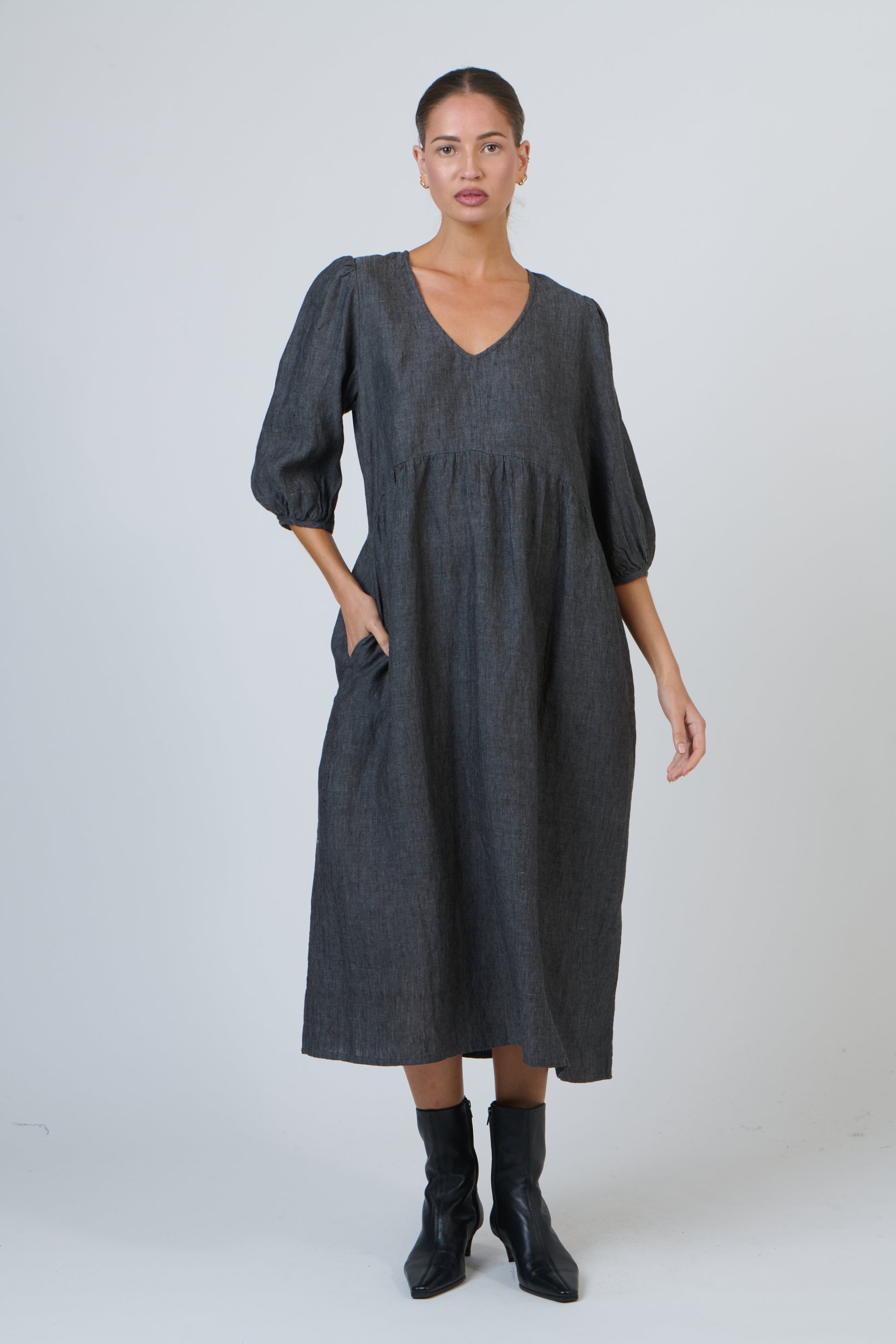 GA614  Linen Dress Naturals