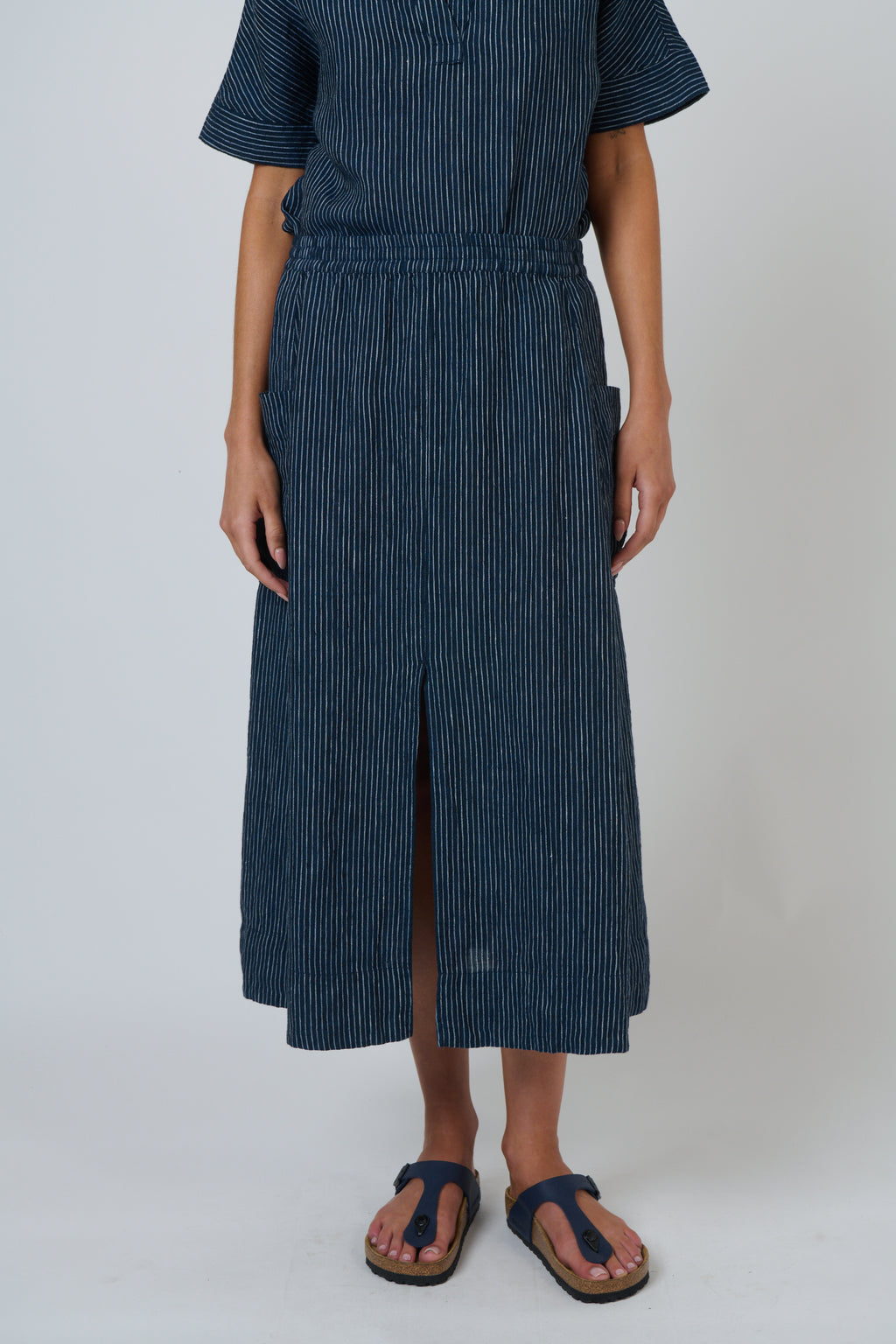 GA709 Linen Skirt Streamlined - Naturals