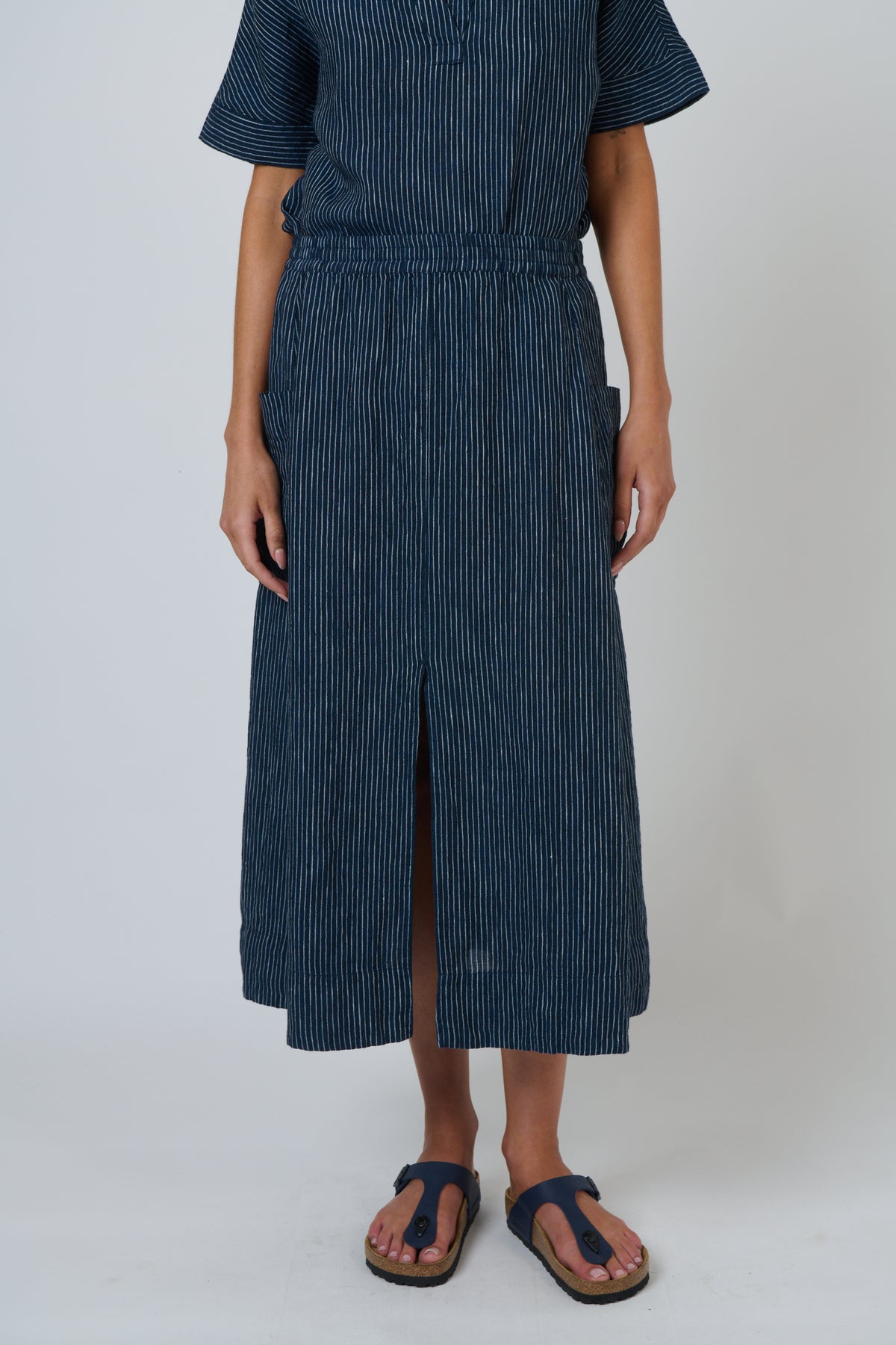 GA709 Linen Skirt Streamlined - Naturals