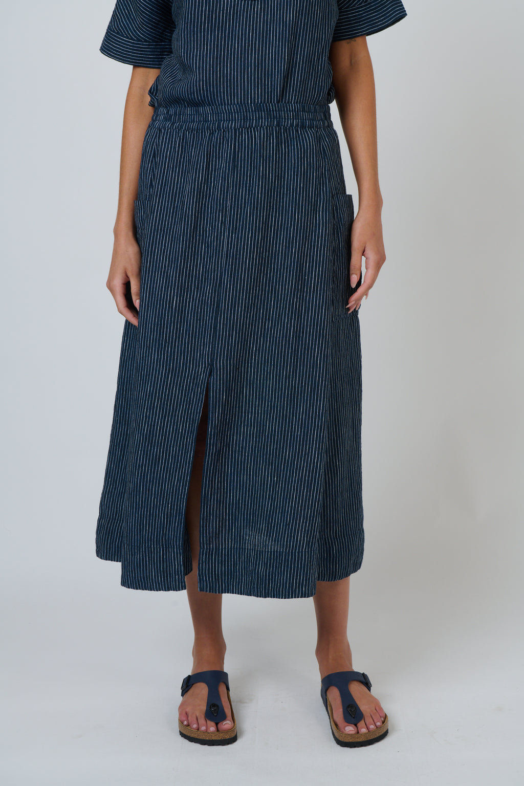 GA709 Linen Skirt Streamlined - Naturals
