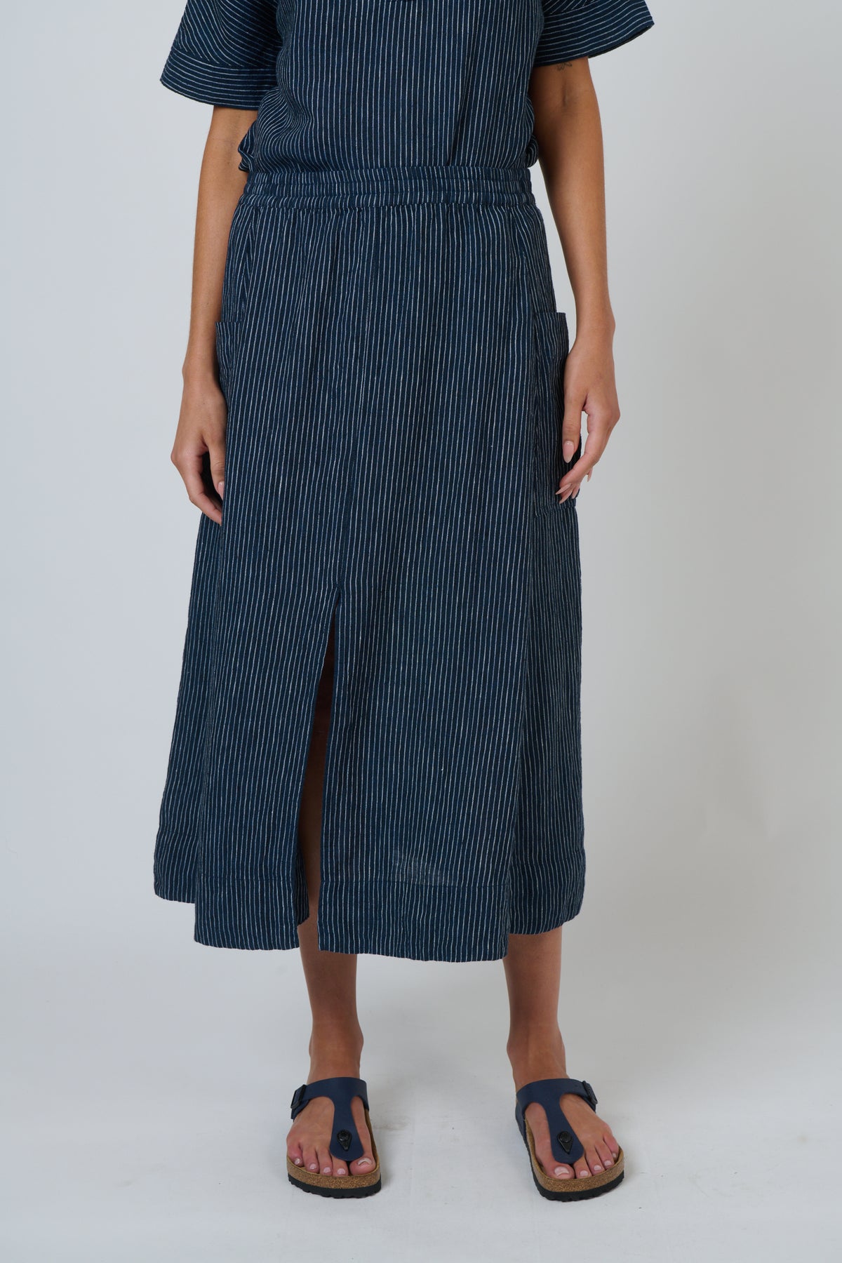 GA709 Linen Skirt Streamlined - Naturals