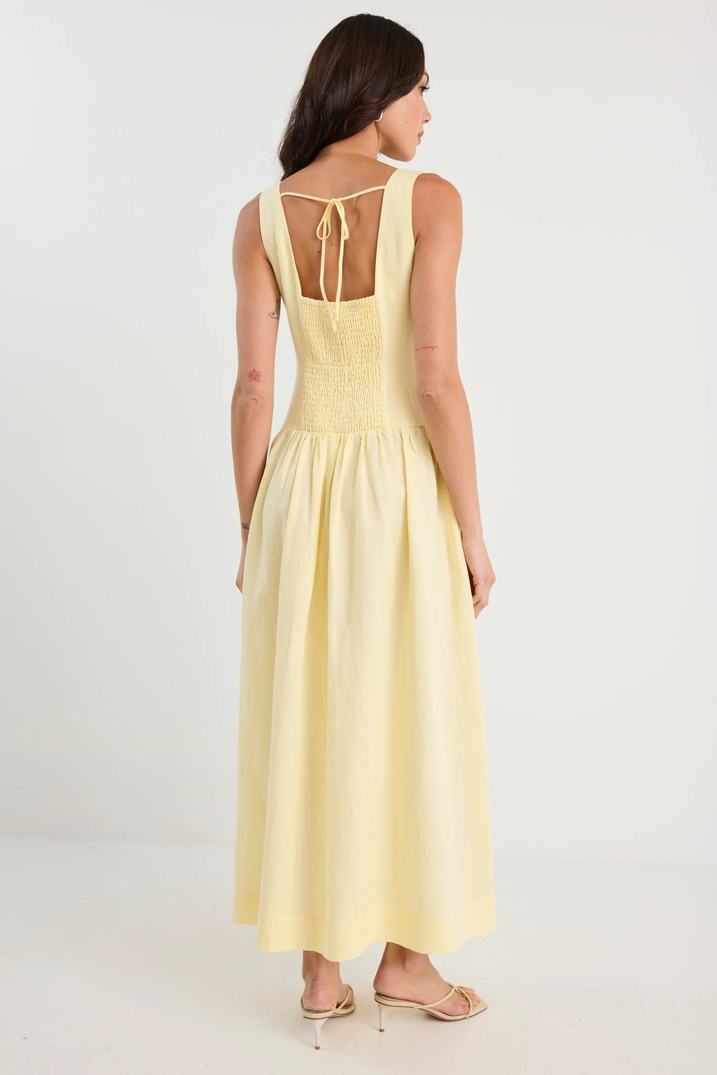 Gilded Butter Square Neck Maxi Dress