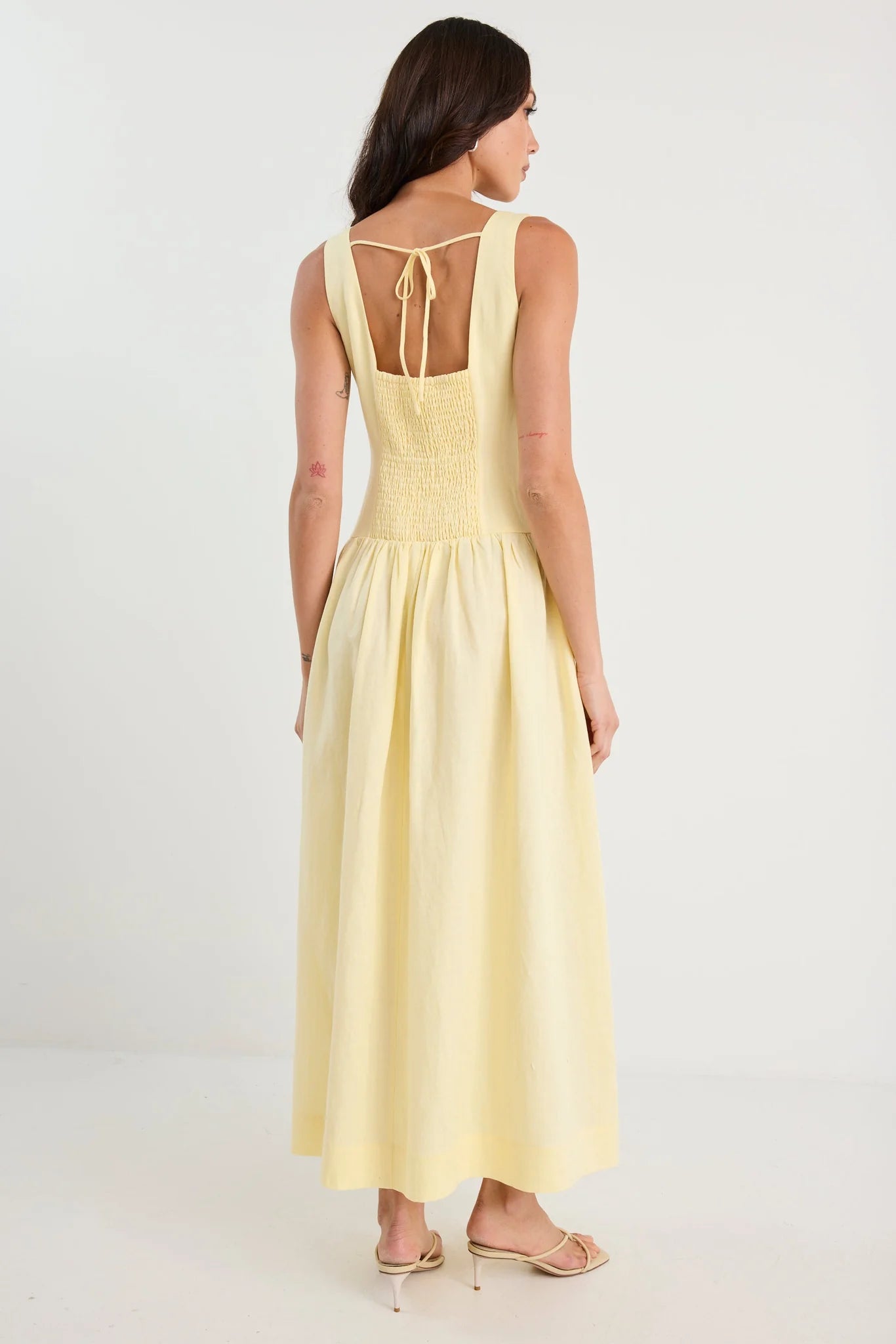Gilded Butter Square Neck Maxi Dress