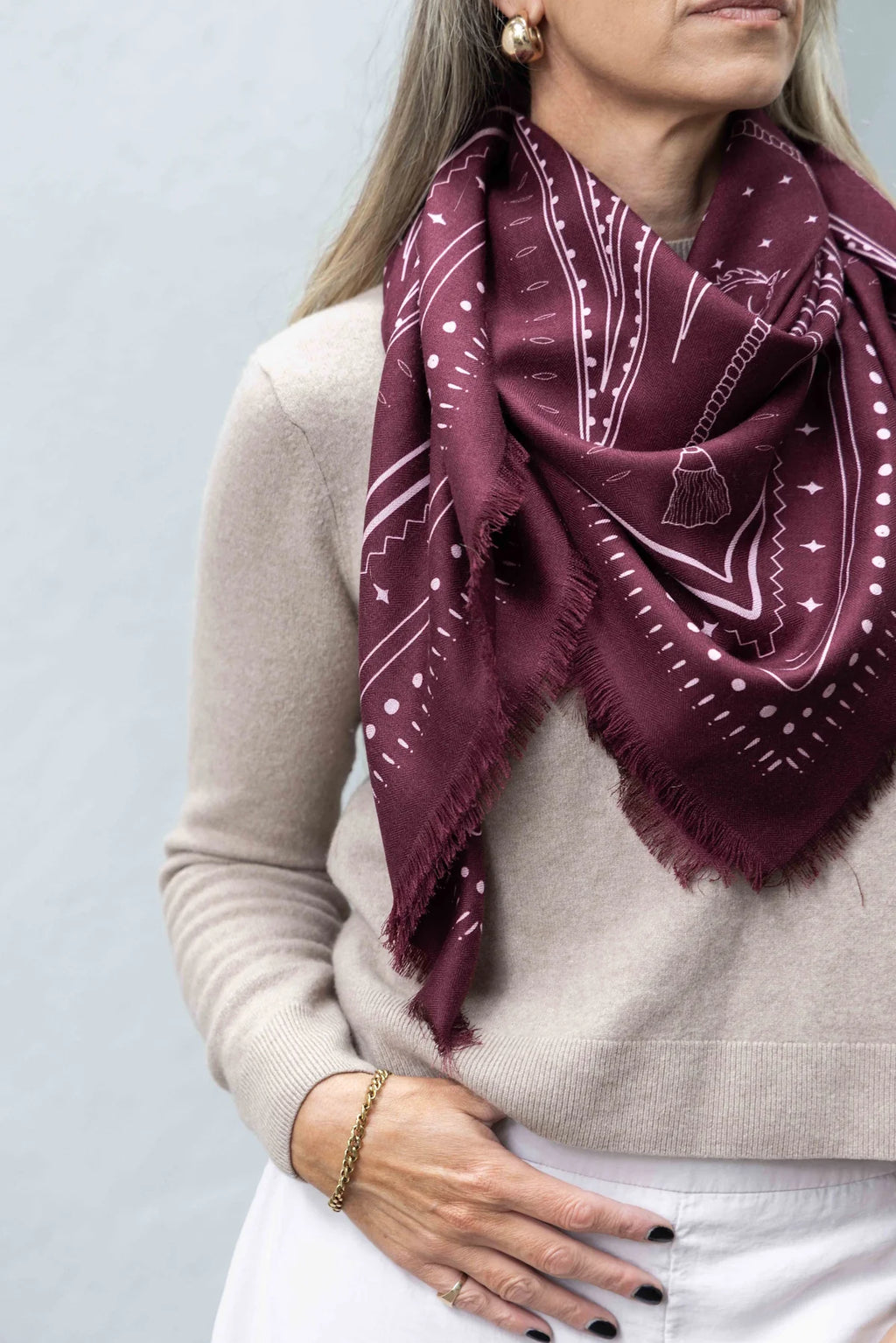 The Hadfield Wool + Silk Scarf. Dark Hampton
