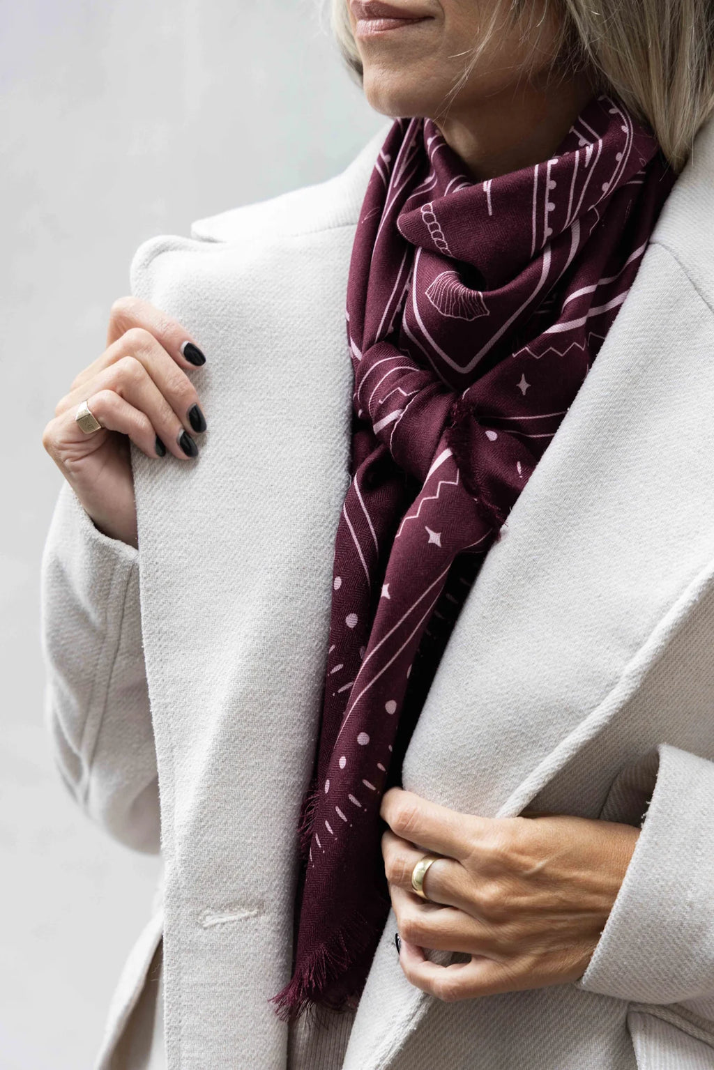 The Hadfield Wool + Silk Scarf. Dark Hampton