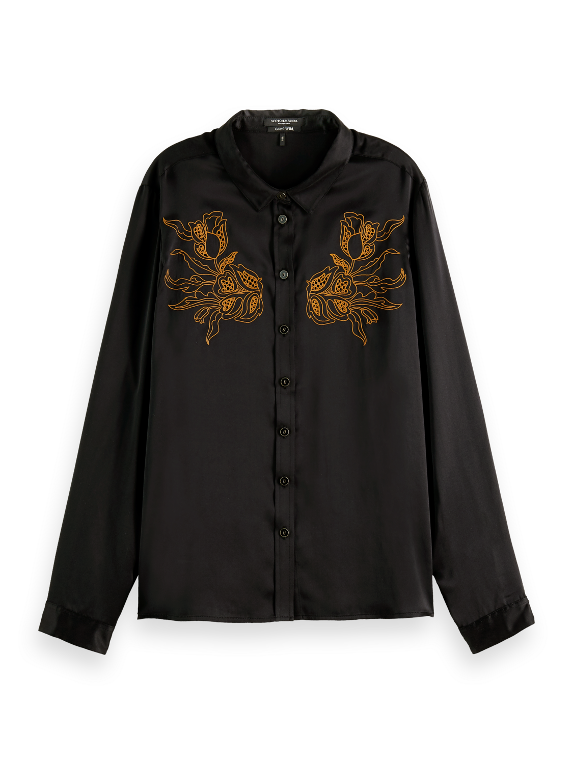 Silke Flower Shirt in Black or Hot Pink