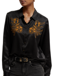 Silke Flower Shirt in Black or Hot Pink