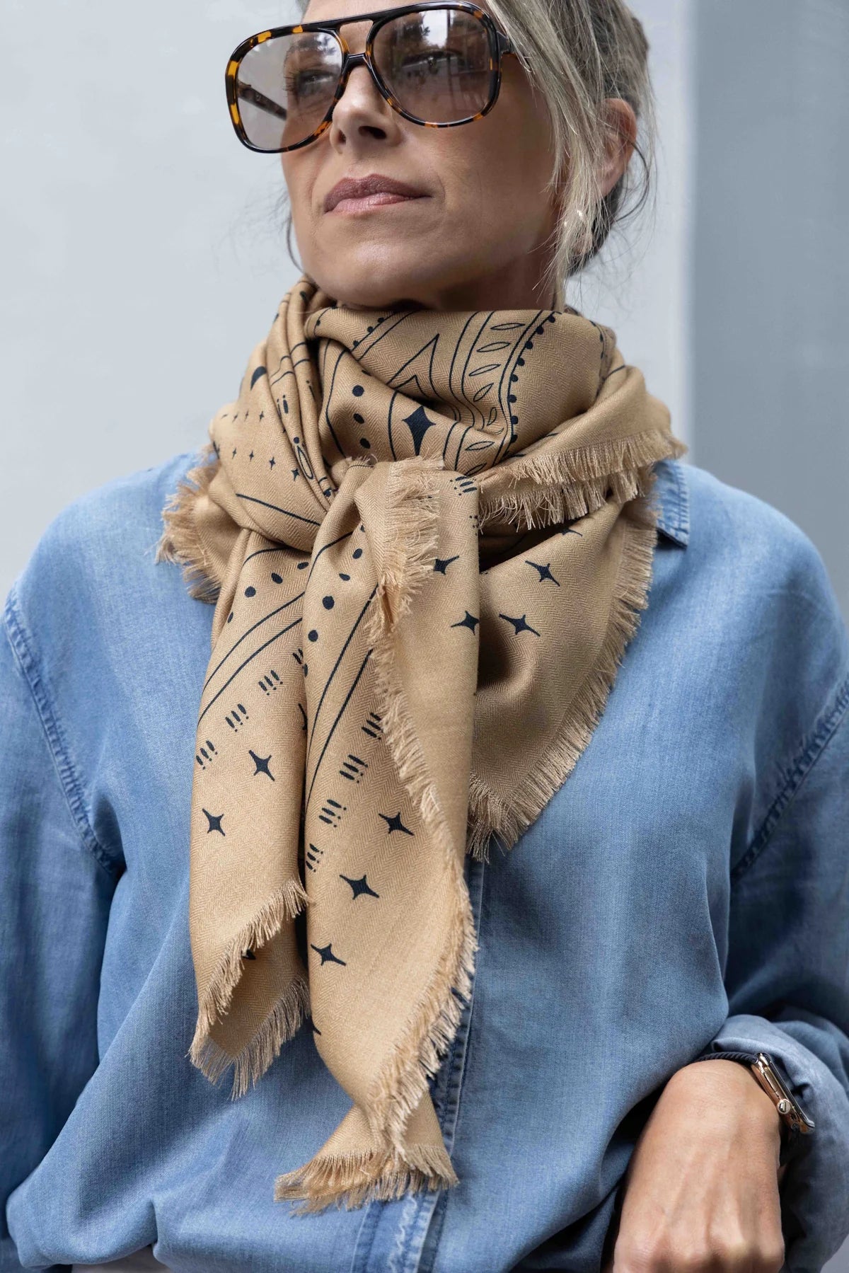 The Holden Wool + Silk Scarf. Dark Hampton