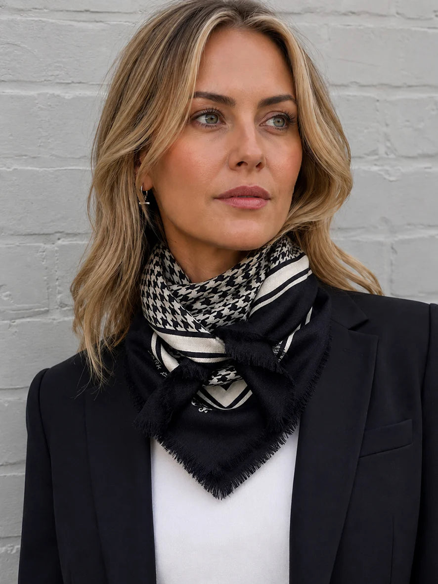 The Hunter Petite Wool + Silk Scarf. Dark Hampton