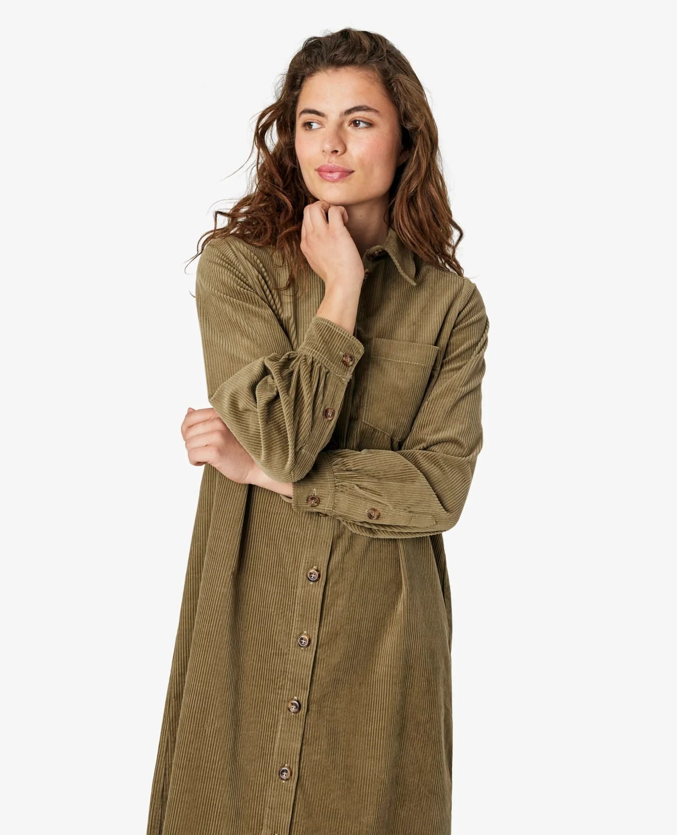 Trine Dress in Capers Green or Light Mahogany