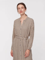 Bicolour Checked Midi Dress