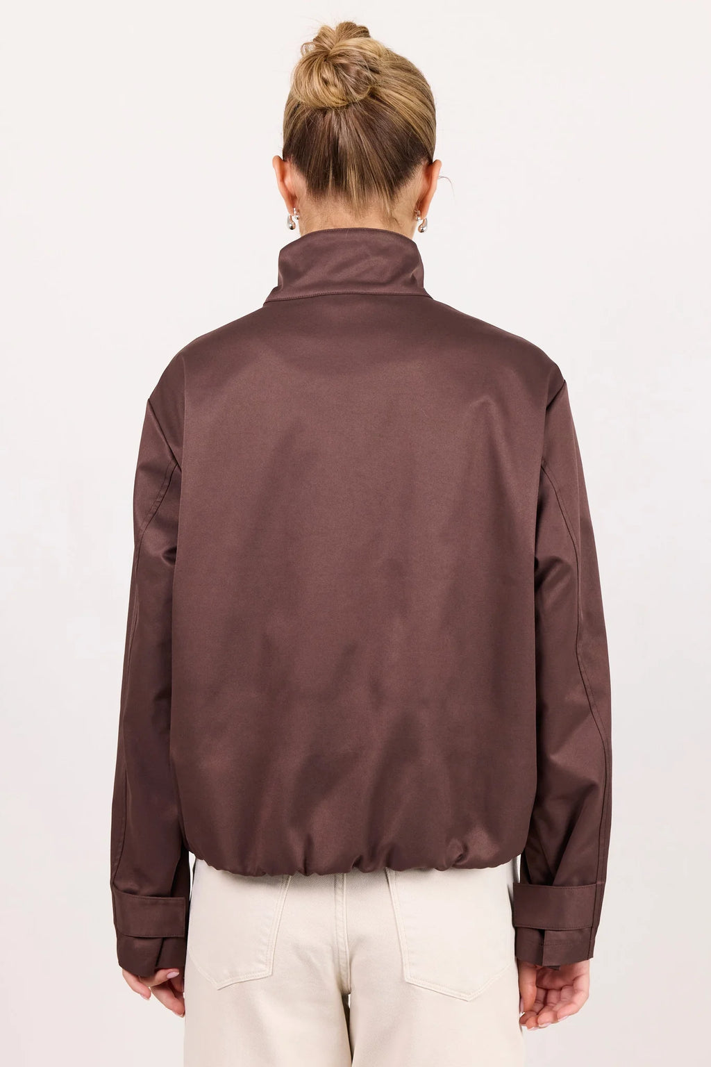 Landscape Chocolate Funnel Neck Jacket