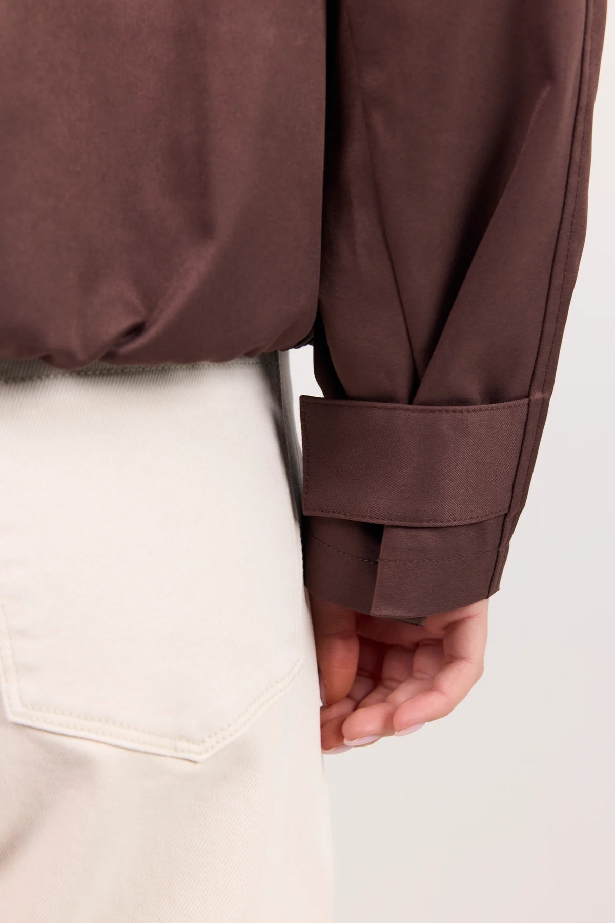 Landscape Chocolate Funnel Neck Jacket