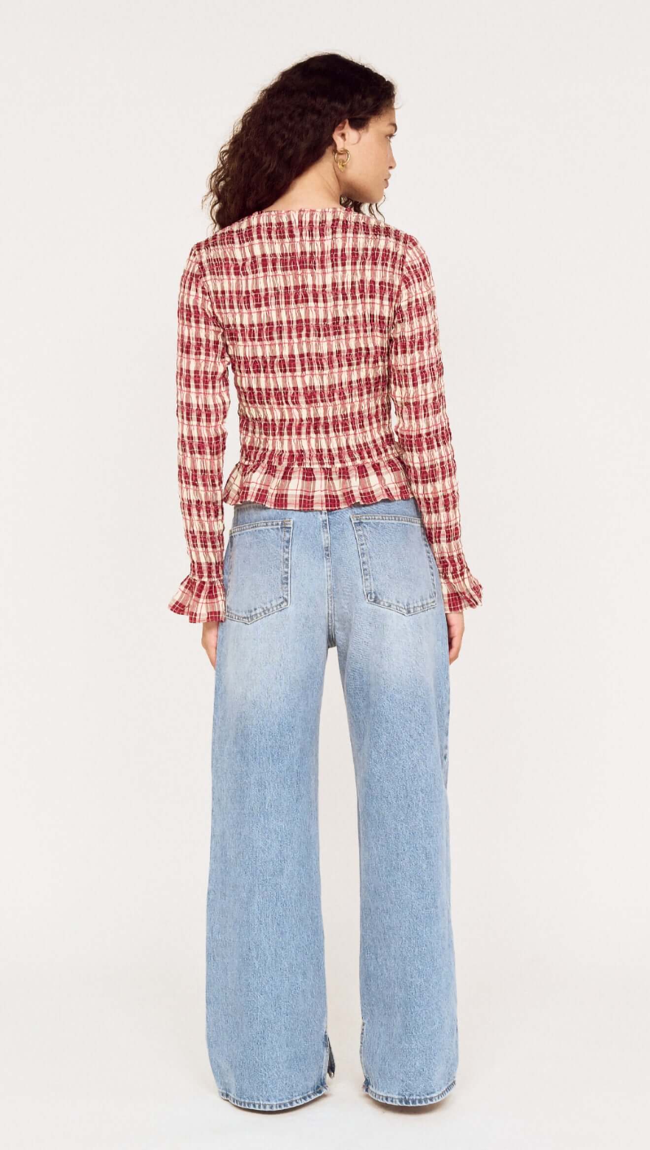 Anouk Shirred Top. Mink Pink