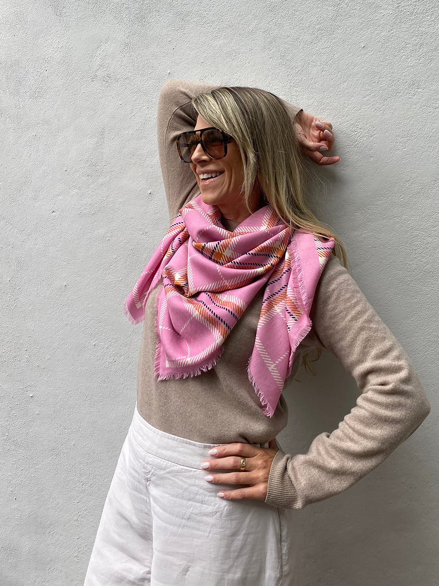 The McRae Wool + Silk Scarf. Dark Hampton