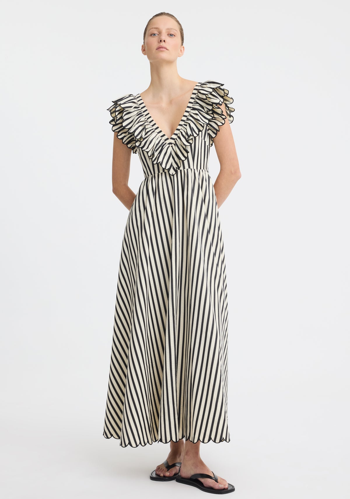 Marina scallop maxi dress- Morrison