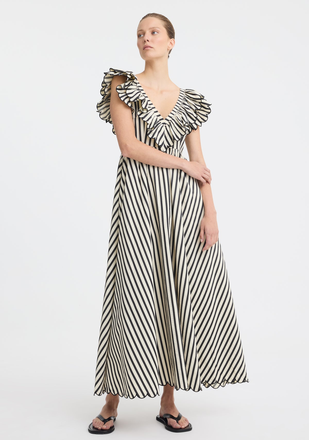 Marina scallop maxi dress- Morrison