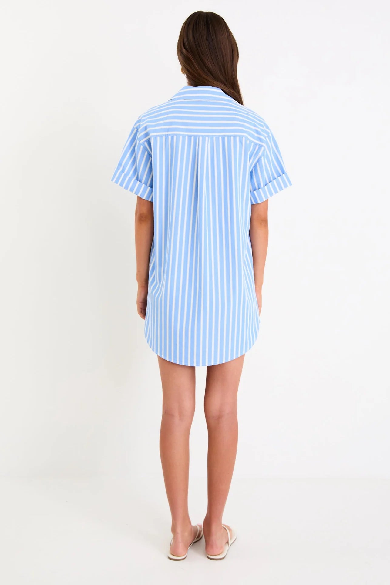 Mykonos Blue Mini Shirt Dress