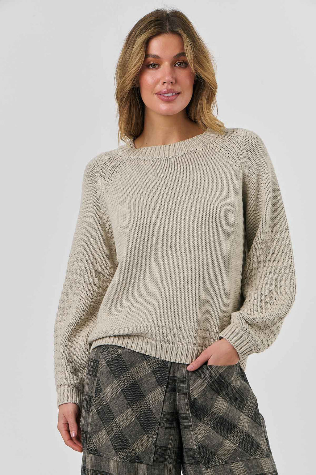 Cotton Sweater in Stone