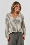 Stripe Cardi in Hessian