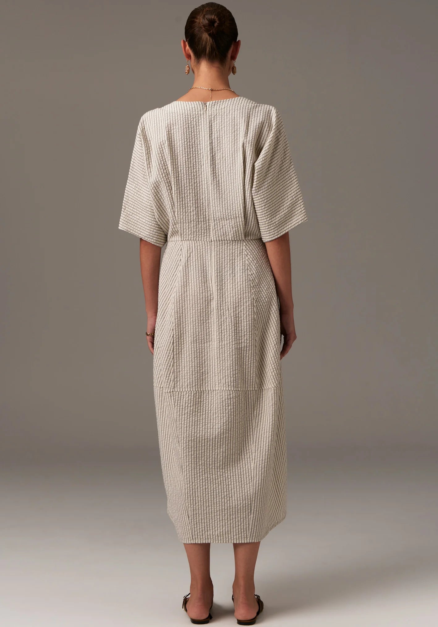 Ringo Tulip Dress in Pinstripe