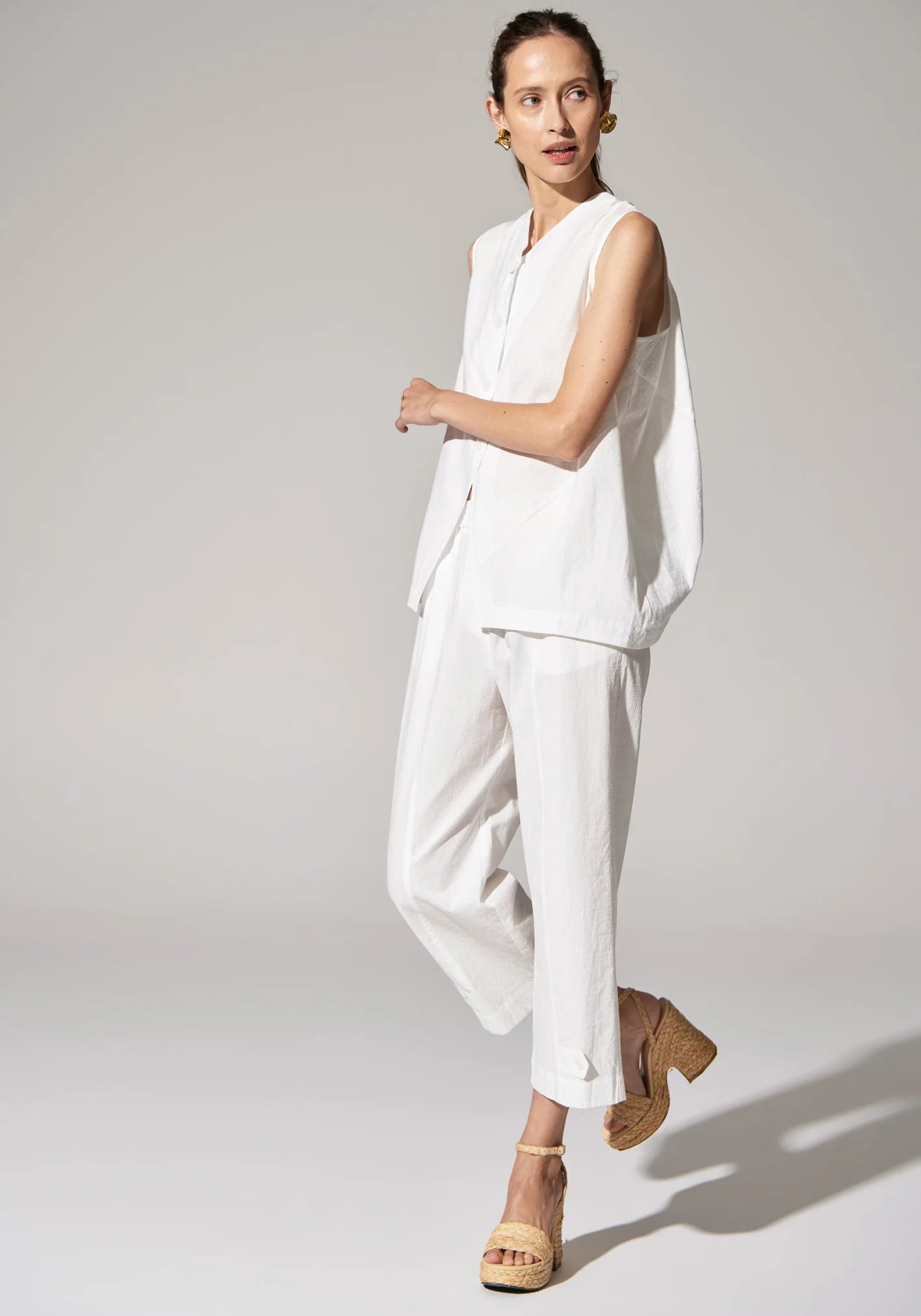 Ava Convertible Pant in White