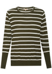 Liora Knit in Khaki/Pebble Stripe