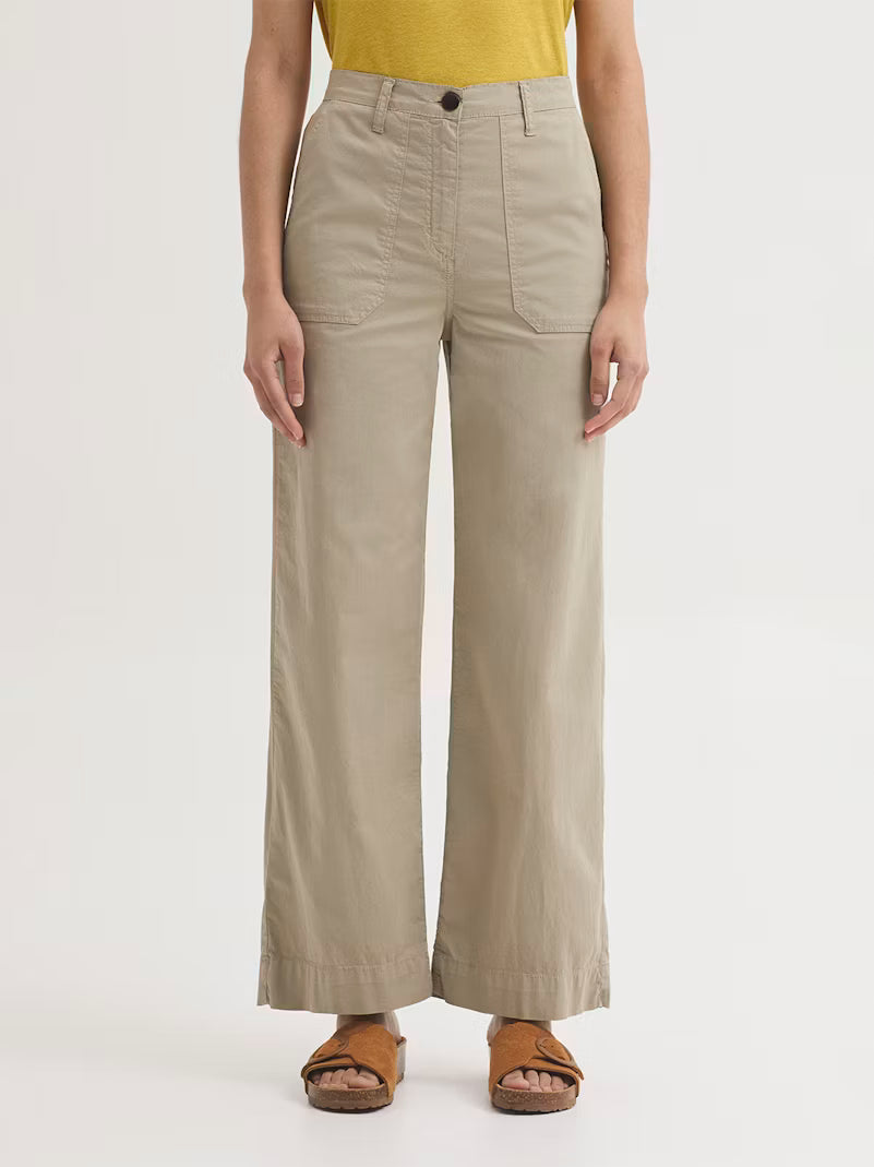 Wide Leg Cotton Satin Pants - Nice Things