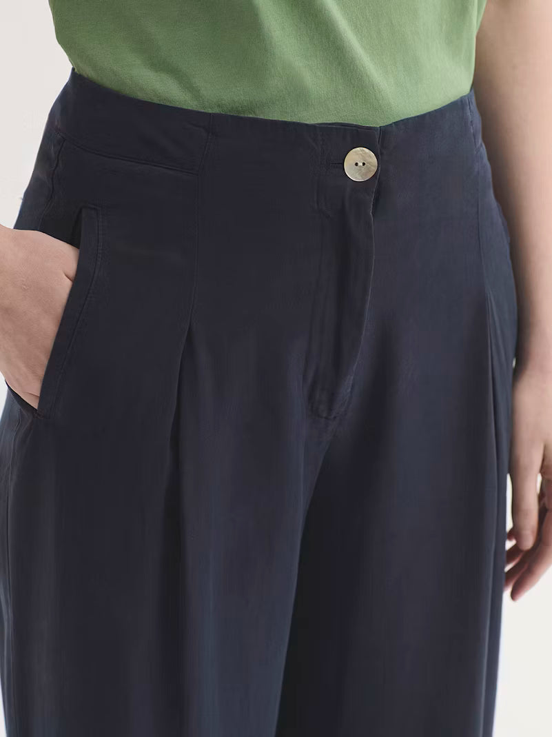 Overdyed Tencel Pleat-Front Trouser - Nice Things
