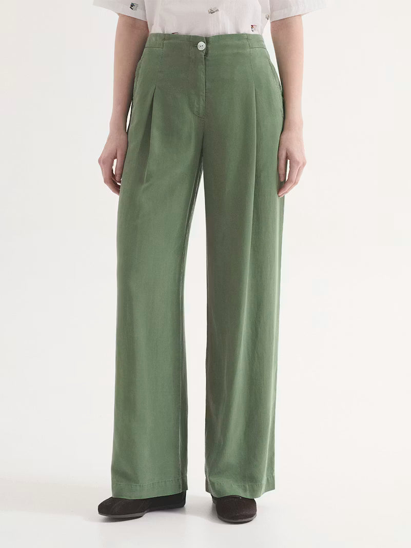 Overdyed Tencel Pleat-Front Trouser - Nice Things